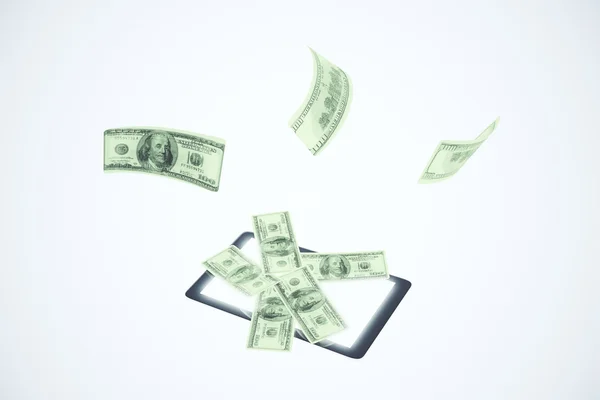 Tablette numérique avec moyen de gagner de l'argent concept en ligne — Photo