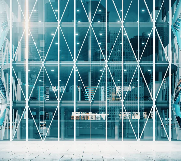 Ingang van het moderne glasvocht business center — Stockfoto