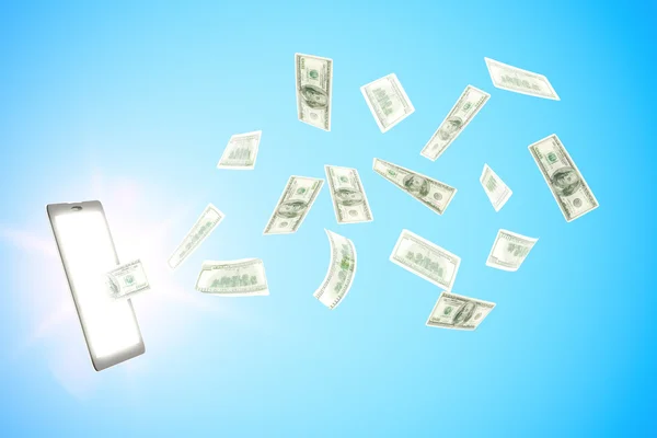 Geld verdienen online mit digitalem Tablet und Dollar — Stockfoto