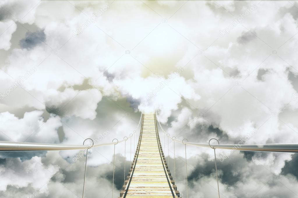Bridge among the clouds concept