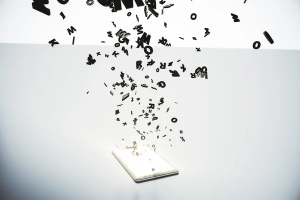 Letters coming from the smartphone concept — Stock Photo, Image