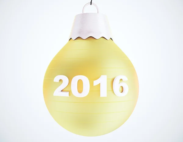 Sarı Noel ağacı topu — Stok fotoğraf