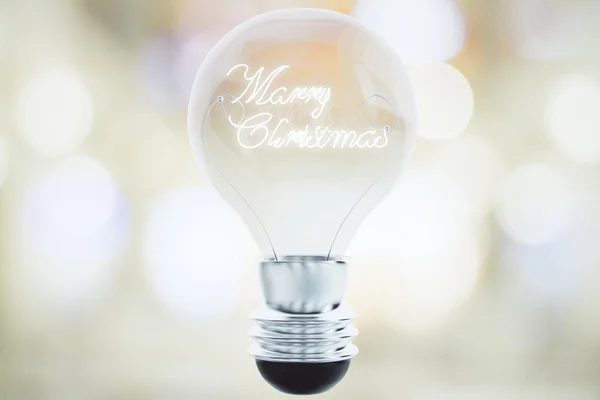 Merry Christmas light bulb — Stock Photo, Image