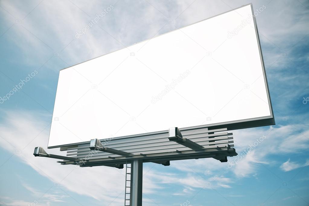 Blank billboard at blue sky backgound