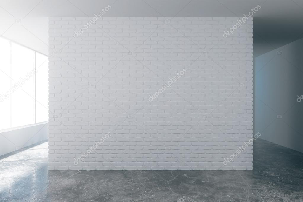 Blank white brick wall