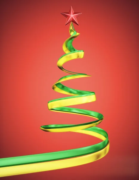 Concept christmas tree at red background — Stock Photo, Image