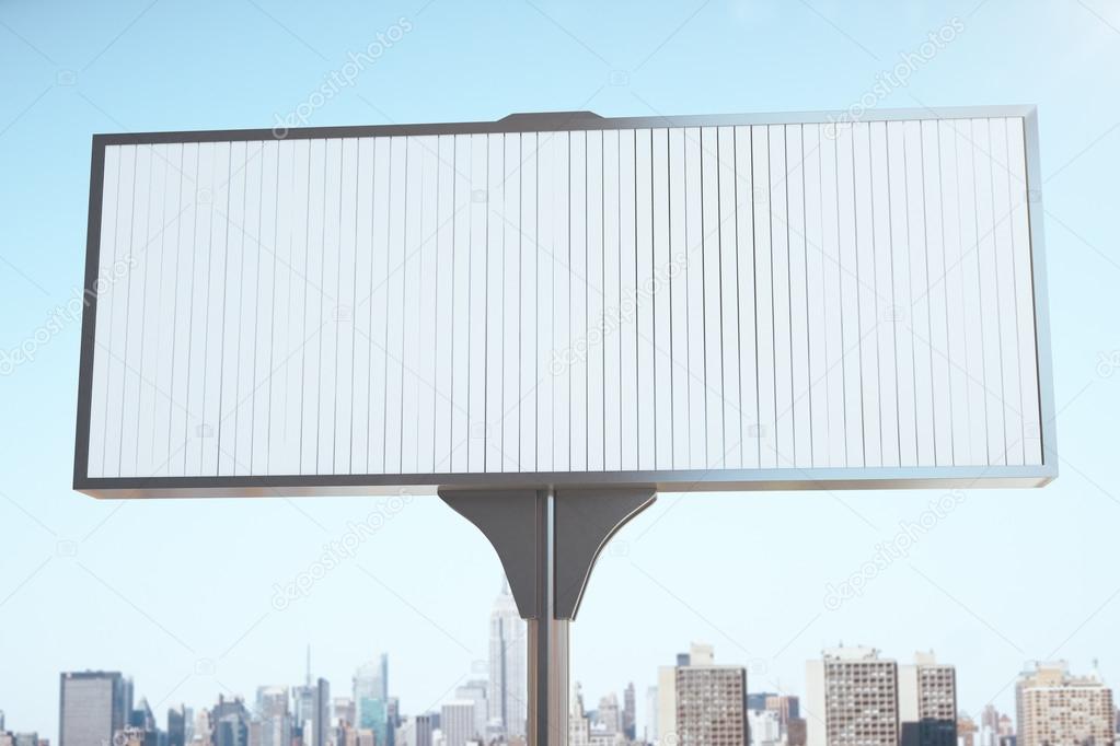 Big blank billboard on the background of the city, mock up