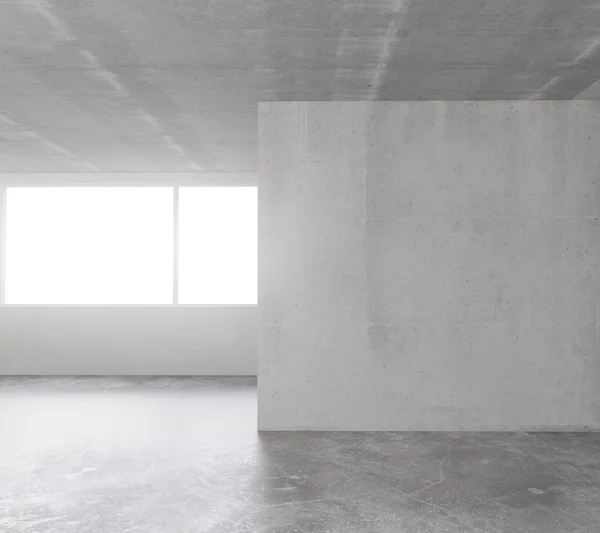 Tom loftrum med betonggolv och taket och konkreta wal — Stockfoto