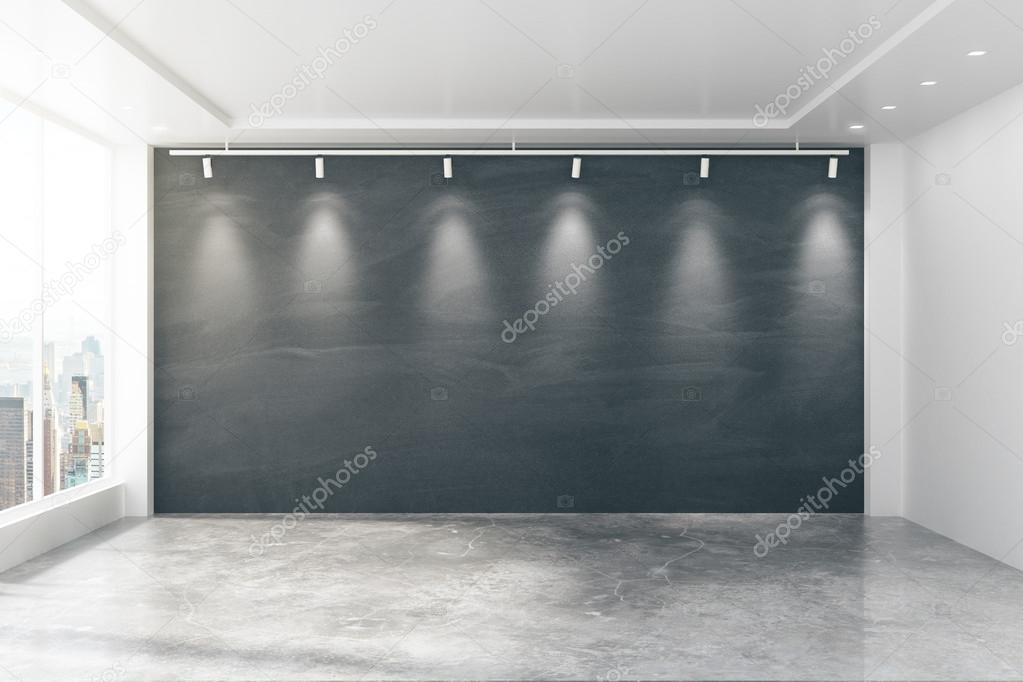 Boardroom interior with blank wall