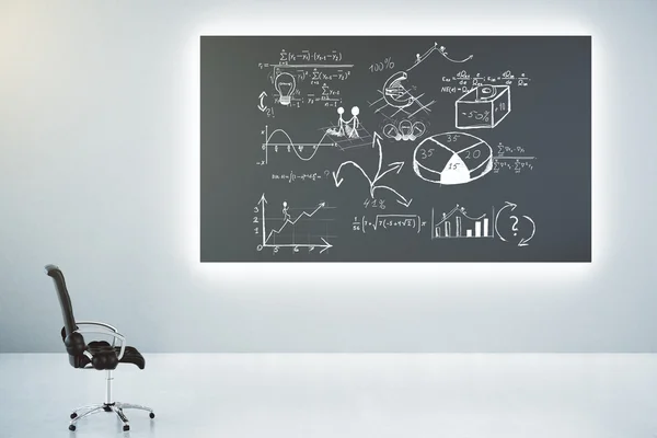 Blackboard com conceito de esquema de negócios — Fotografia de Stock