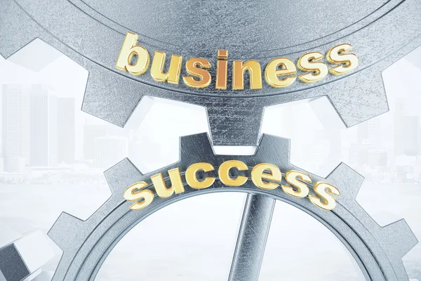 Концепція успіху бізнесу з сірими шестернями — стокове фото