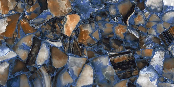 Blauwachtige Kleur Gepolijst Afwerking Steen Effect Natuurlijk Marmer Ontwerp Textuur — Stockfoto