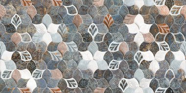 Duvar kiremitleri ve duvar kağıdı kullanımı için çok renkli 3D resimli geometrik tasarım