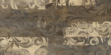 duvar kiremitleri ve duvar kağıdı kullanımı için gri ve kahverengi çiçek deseni