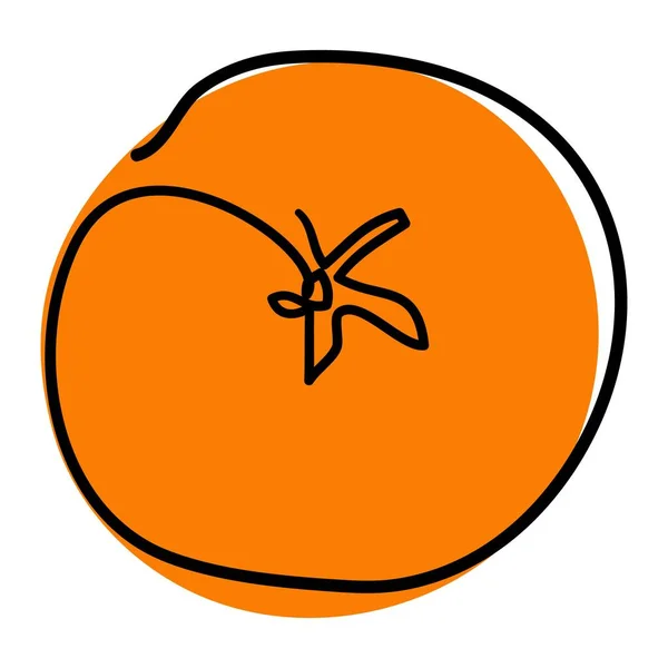 Rita kontinuerlig linje från orange. Enkel isolerad ritning av frukt. En rad. En hel apelsin. Enkel klotter illustration. — Stock vektor