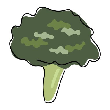 Bir demet brokoli tek bir katı çizgiyle çizilir. Sağlıklı sebze. Nesne karalama stilinde tek bir çizgi ile çizilir. Çiftçi pazarı ürünü. Aralıksız çizilmiş bir el çizgisi, karalama yiyeceği.