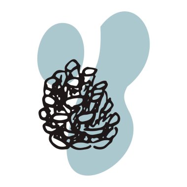 Bitki bir kalemle elle çizilir ve vektör biçimine çevrilir. Arka planda soyut renkli bir nokta var. Stock vektör illüstrasyonu. Giysi dekorasyonu, ambalaj, iç dekorasyon için