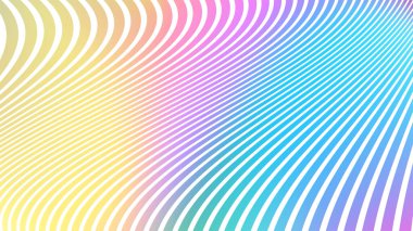 İnce çizgileri olan soyut renkli bir resim. Parlak eğim arkaplanı sarıdan pembeye ve maviye gidiyor. Siteyi, duvar kağıdını, broşür tasarımını, broşürleri. Vektör stok illüstrasyonu