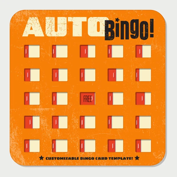 Retro bingo kort mall med sliding windows. Vintage spelplanen design — Stock vektor