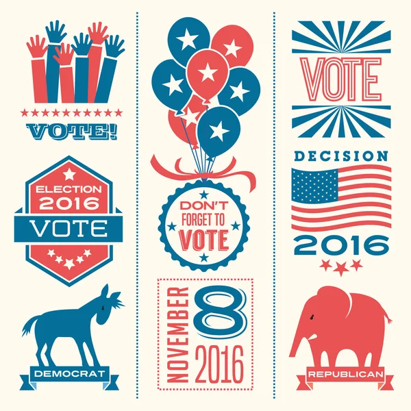 Collecte de bannières pour encourager le vote aux élections de 2016 — Image vectorielle