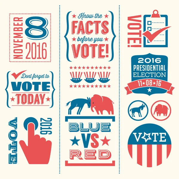 Collecte de bannières pour encourager le vote aux élections de 2016 — Image vectorielle