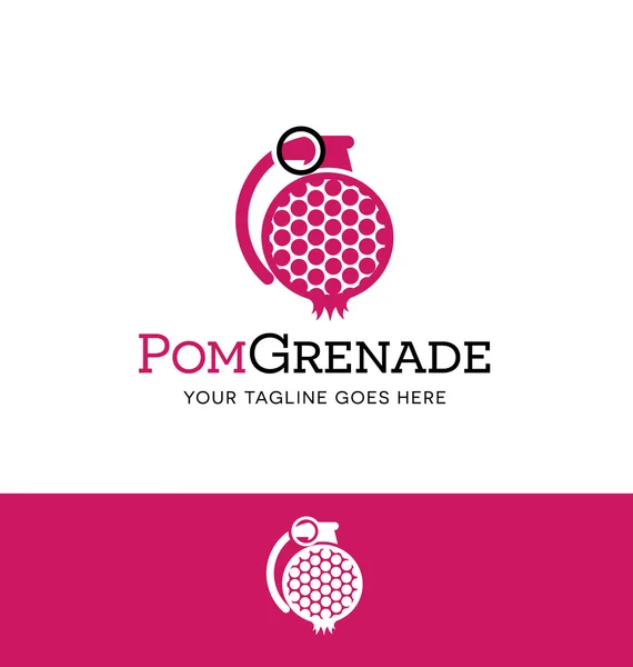 Stylized pomegranate in a grenade shape logo for business, organization or website — Stock Vector