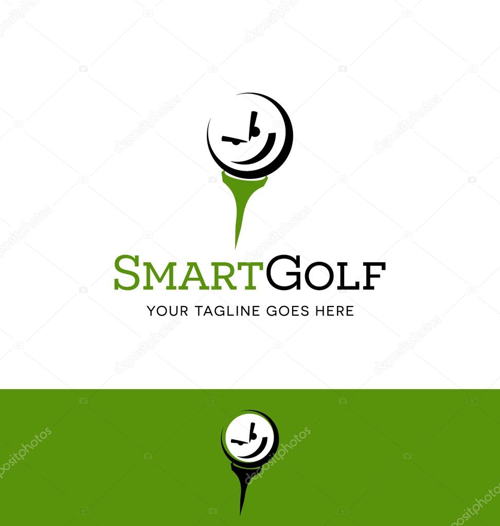 Golf ball character logo for business, organization, event or website