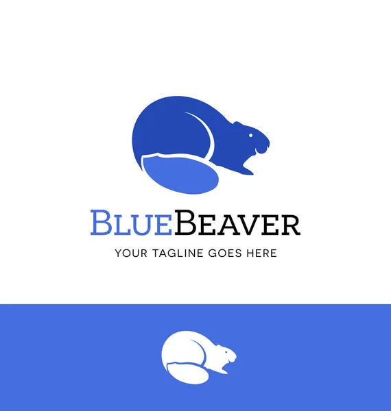 Логотип Синього Бобра Бізнесу Організації Або Веб Сайтів Векторна Ілюстрація — стоковий вектор