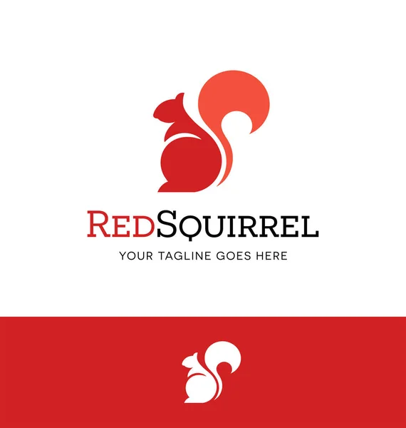 Red Sitting Squirrel Logo Business Organization Websites Vector Illustration — Stock Vector