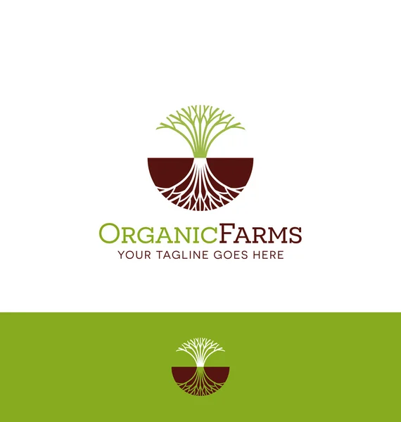 Concept de marque de conception de logo vectoriel pour l'agriculture, les aliments biologiques, l'aménagement paysager ou le jardinage — Image vectorielle