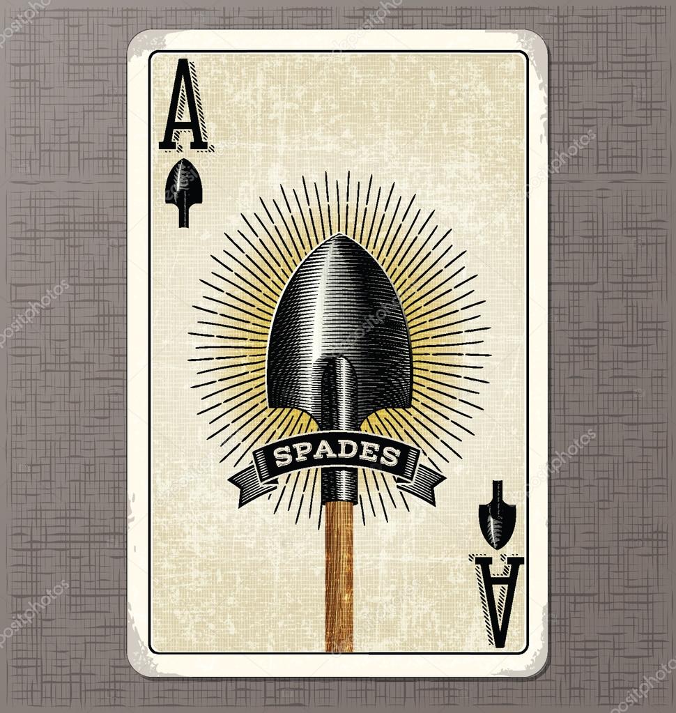 Ace of Spades. Playing Card Vintage Style. Casino and Poker. Modern Art and  Antique Background Stock Illustration - Illustration of aces, leisure:  270585441