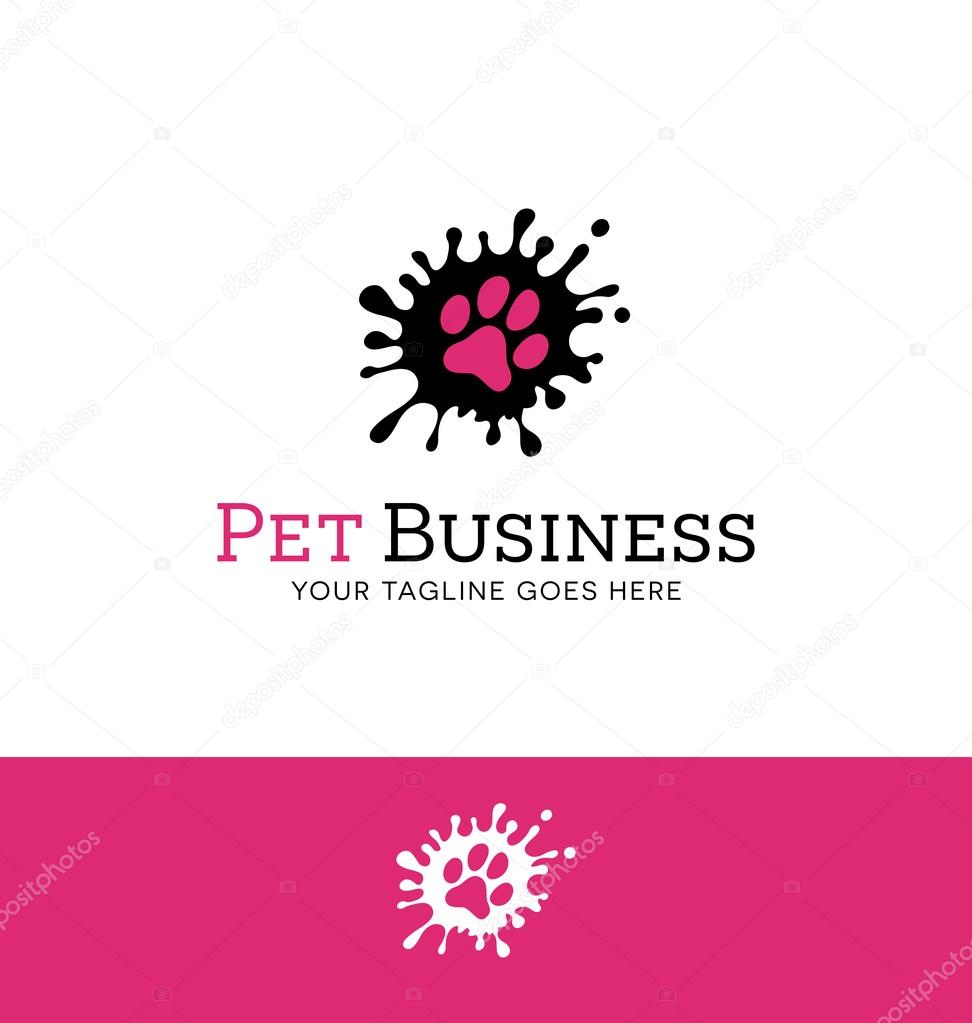Logo design paw print for pet related business or website about pets