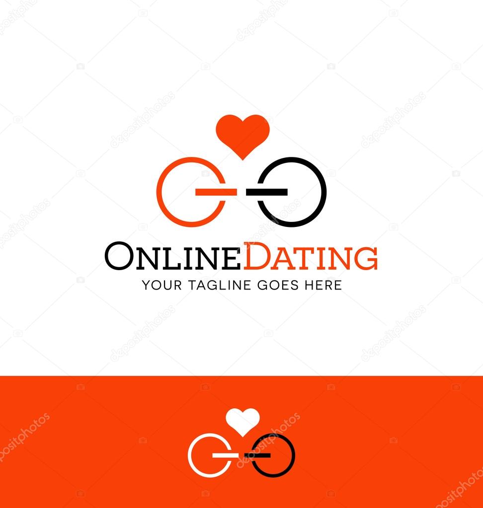 logo design for online dating. power icons facing each other. power of two.