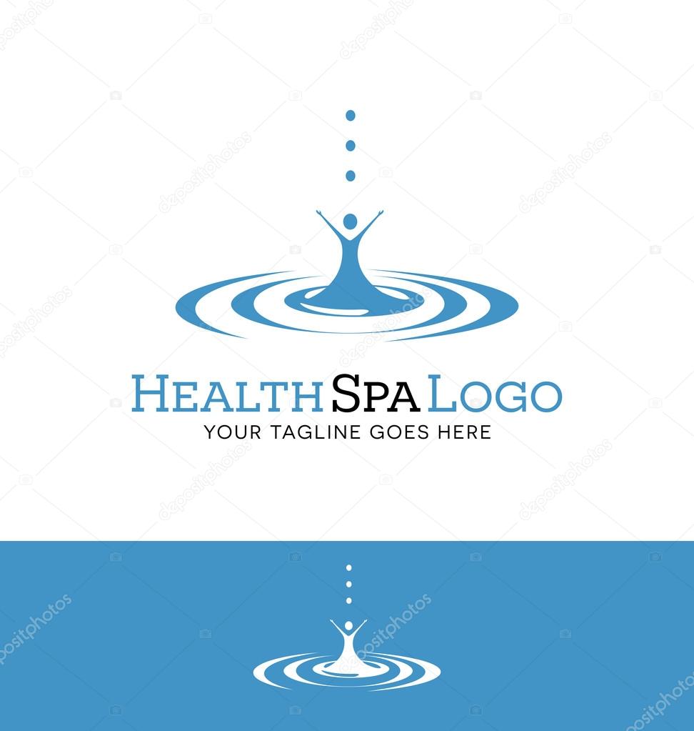 logo design for a spa or health related business. drop of water with abstract figure.