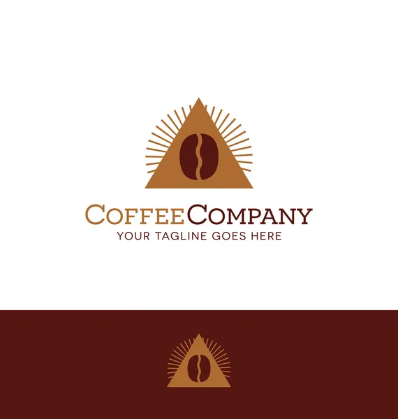 Abstracte driehoek logo met koffieboon voor koffie gerelateerde zakelijke — Stockvector