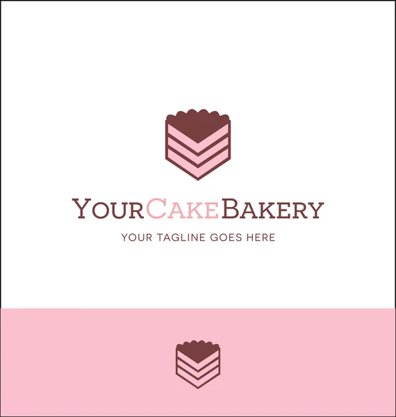 Pedazo de logotipo de la torta para panadería o negocio de catering — Vector de stock