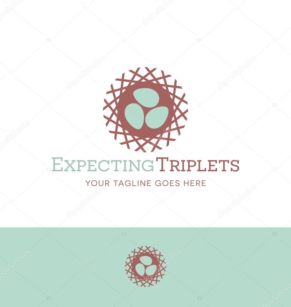 Nest and eggs logo for baby related business