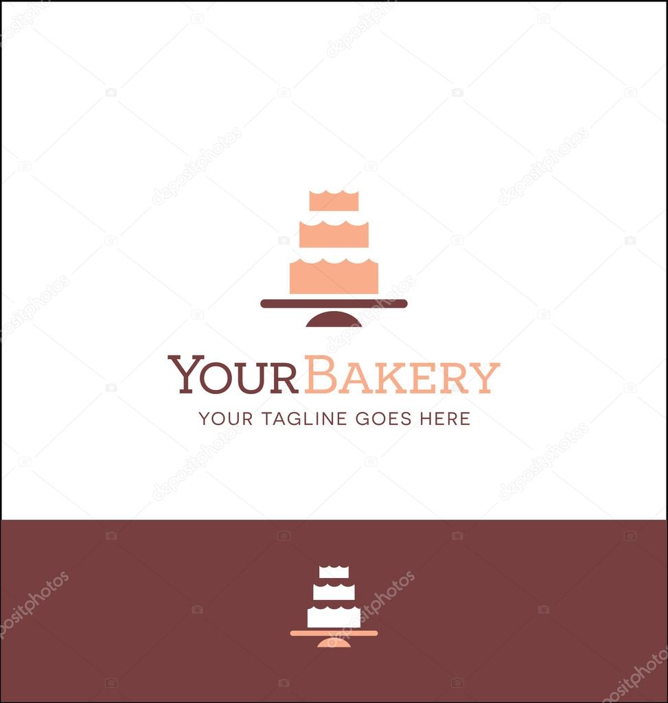 Wedding cake logo for bakery or wedding related site