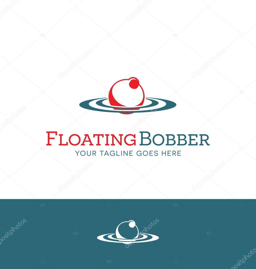 Red and white bobber logo for fishing related business, website