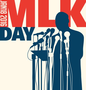 Illustration for Martin Luther King Day, January 18, 2016. clipart