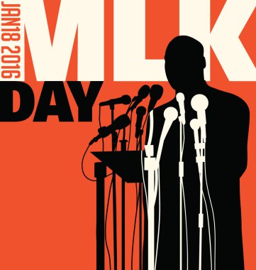 Illustration for Martin Luther King Day, January 18, 2016. clipart