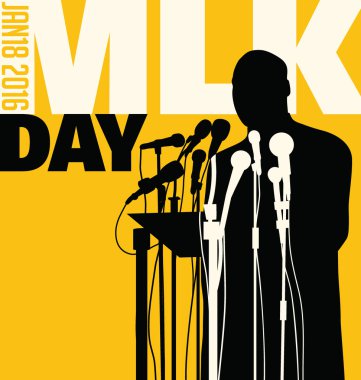 Illustration for Martin Luther King Day, January 18, 2016. clipart