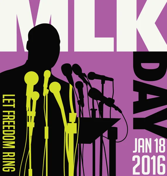 Illustratie voor Martin Luther King Day, 18 januari 2016. — Stockvector