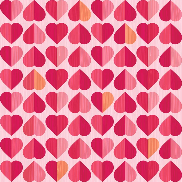レトロなバレンタインデーのシームレスな心のパターン — ストックベクタ