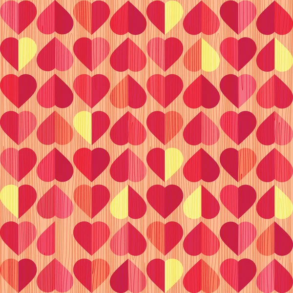 Retro Dia dos Namorados padrão de coração sem costura — Vetor de Stock