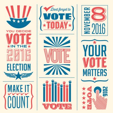 banner collection to encourage voting in 2016 elections clipart