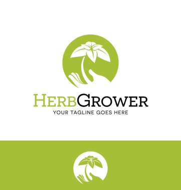 İş veya tarım veya Bahçe ile ilgili Web sitesi için logo tasarım. El holding yeni bitki