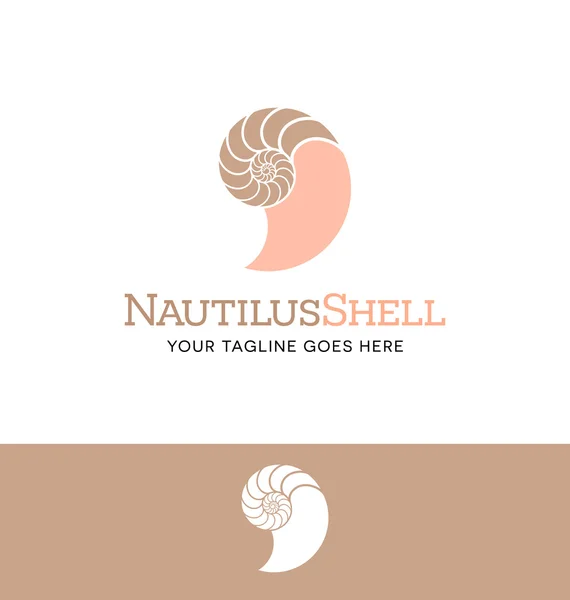 Logo shell Nautilus untuk bisnis, organisasi atau situs web - Stok Vektor