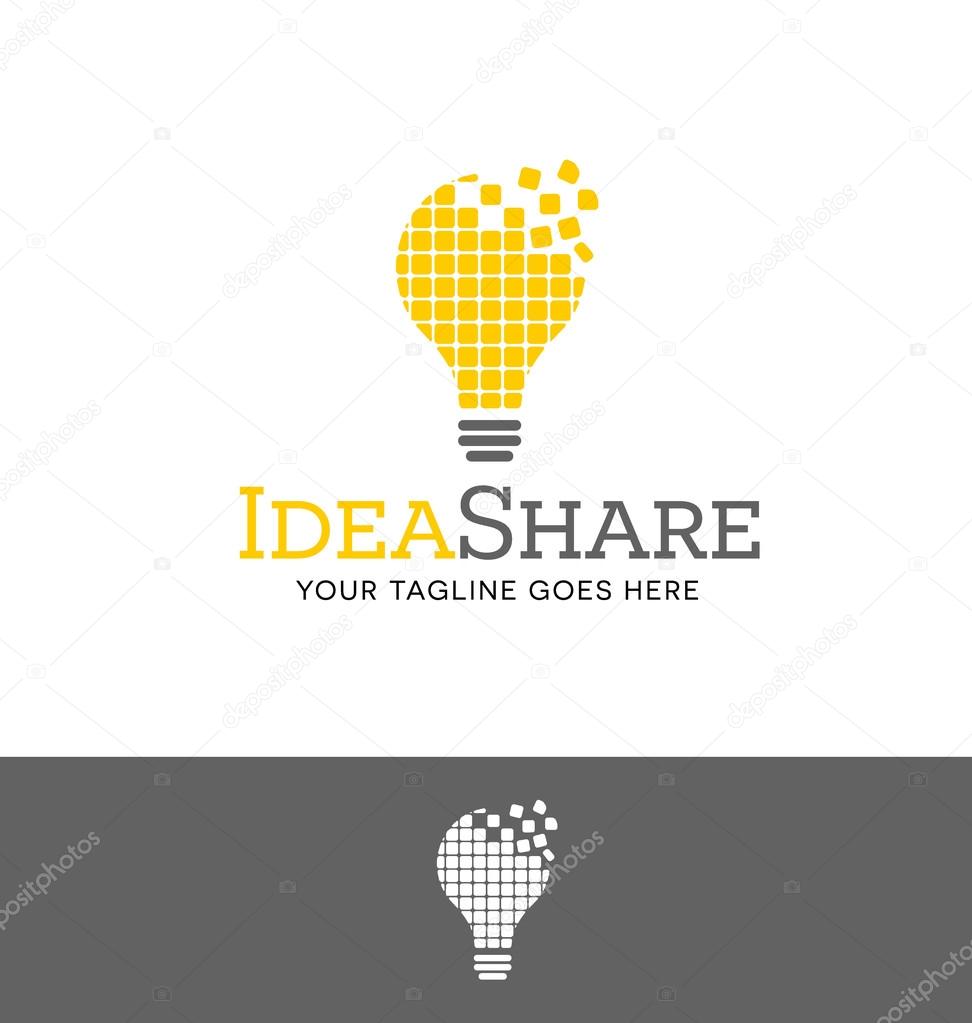 Light bulb logo for creative business, organization or website