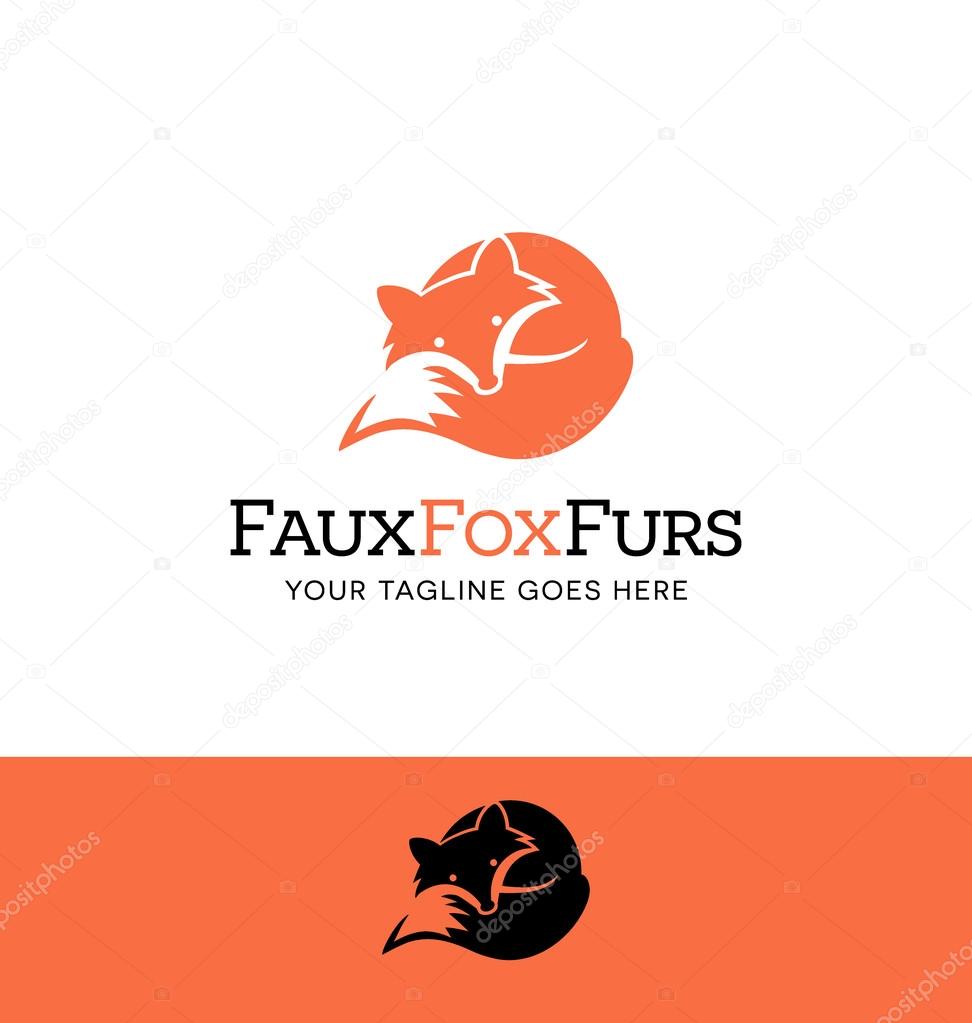 Curled up fox. Logo for business, organization or website
